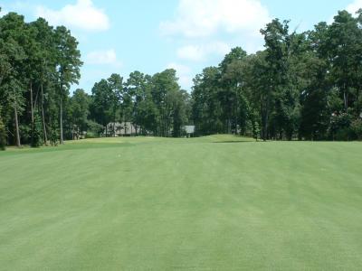 Dad and I both hit good drives in the fairway on #4