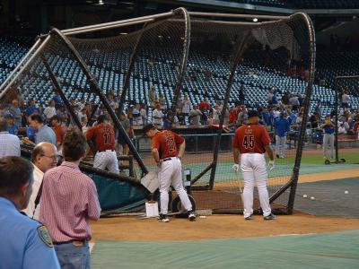 Lance Berkman and Carlos Lee batting practice