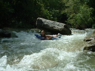 Emily navigates the channel