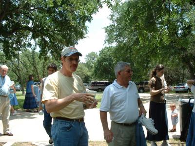 Dad and Larry at church social Dad and Larry at church social